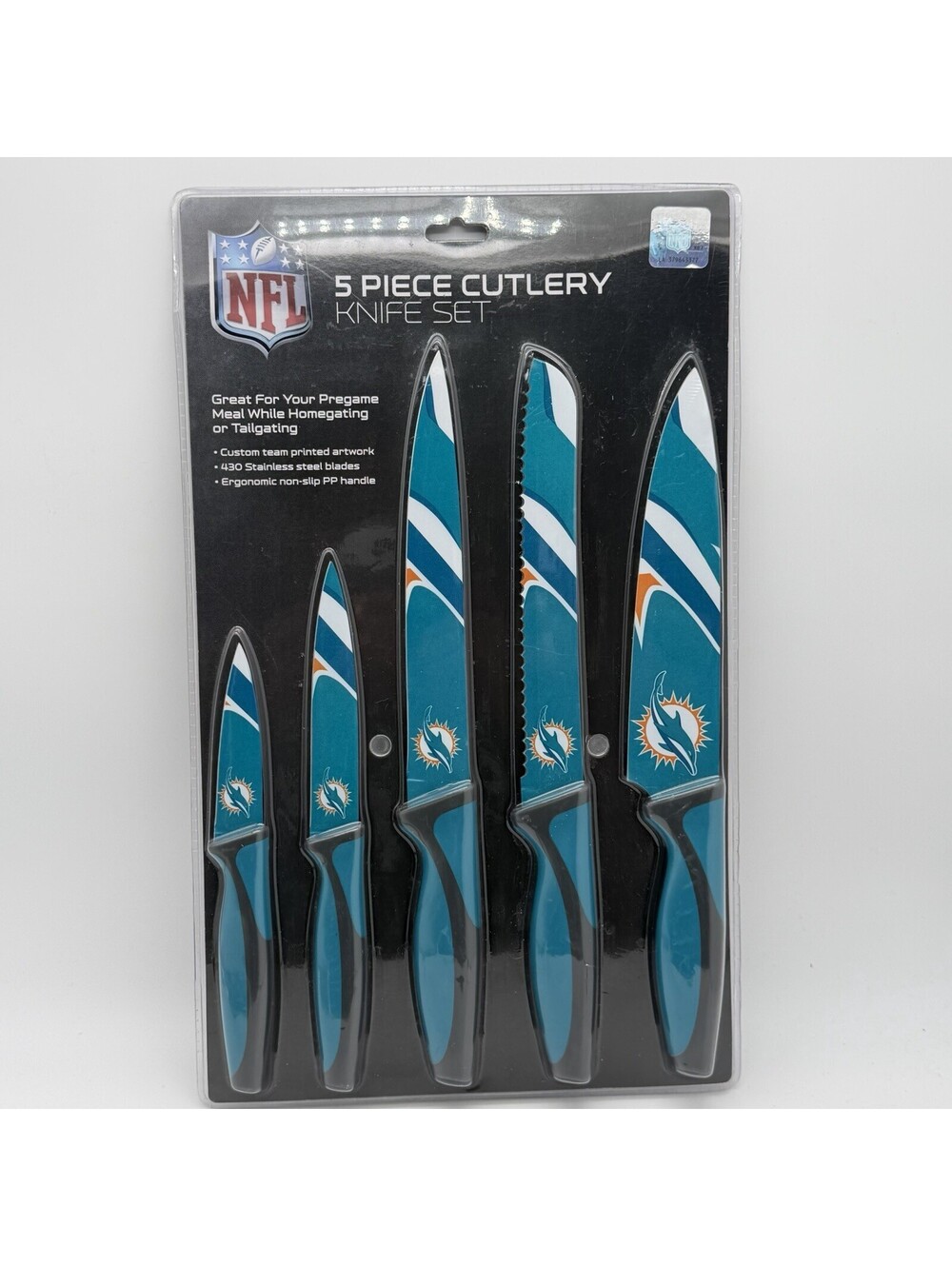 Miami Dolphins NFL 5 Piece Cutlery Knife Set The Sports Vault NEW Sealed